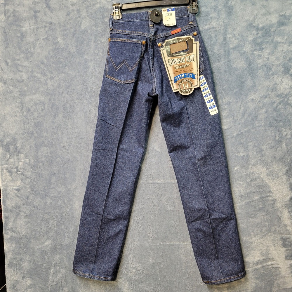 Wrangler Cowboy Cut Slim Fit Jeans 1 X 30 NWT‎ Dark Wash Western NWT Made in USA